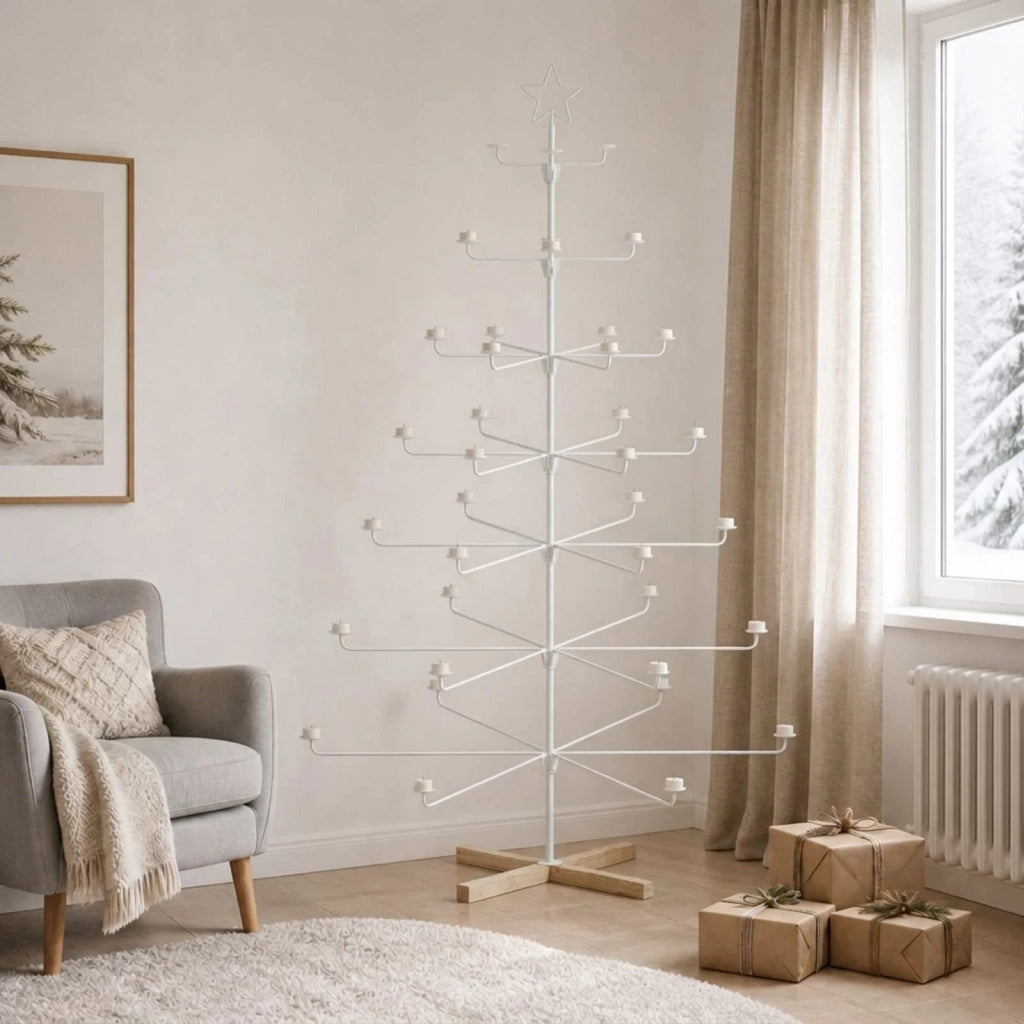 Albero di Natale in Metallo con Supporto KUOPIO 180 cm Acciaio 42053917