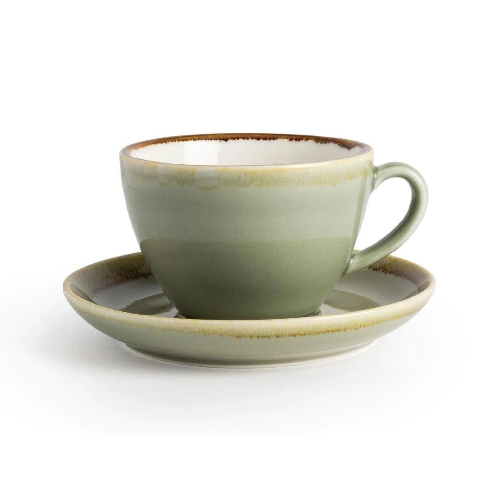 Set di 6 piattini per cappuccino, diametro 160 mm, in porcellana, dipinti a mano