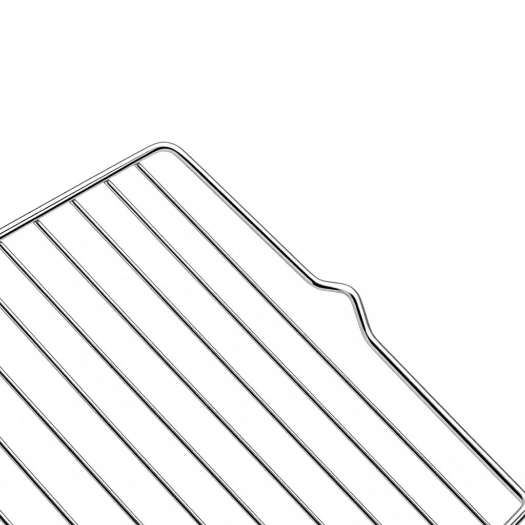 Set di 4 griglie di ventilazione, in acciaio inossidabile, dimensioni 29,5x22x1,5 cm, per forno e barbecue