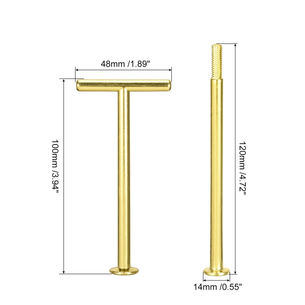 Set di 4 supporti per cupcakes in lega di zinco, forma a "T", color oro