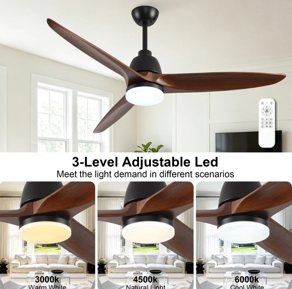 Ventilatore da soffitto 52 pollici con luce dimmerabile e telecomando