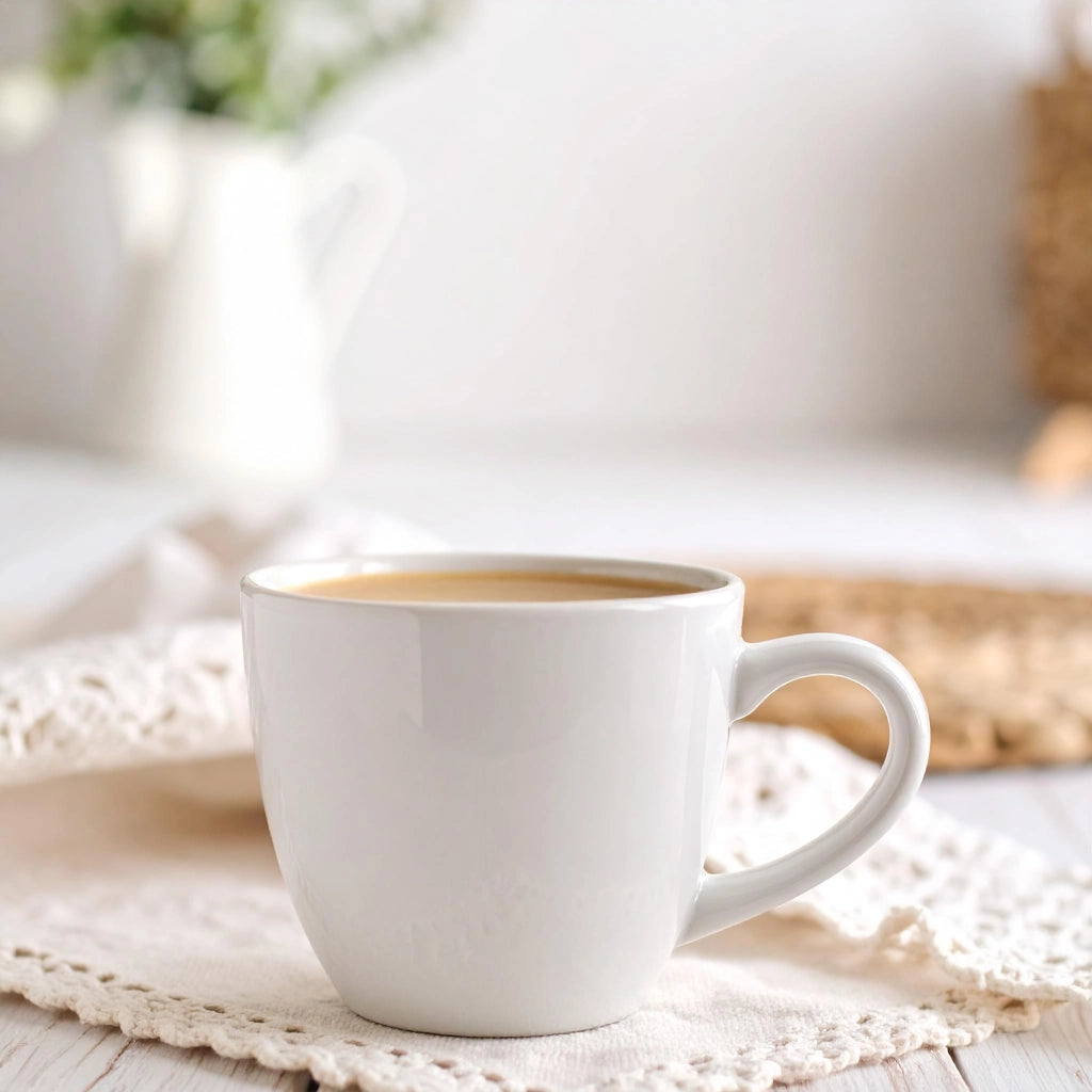 Set di 4 tazze da caffè in Vetroceramica, colore bianco, capacità 230 ml