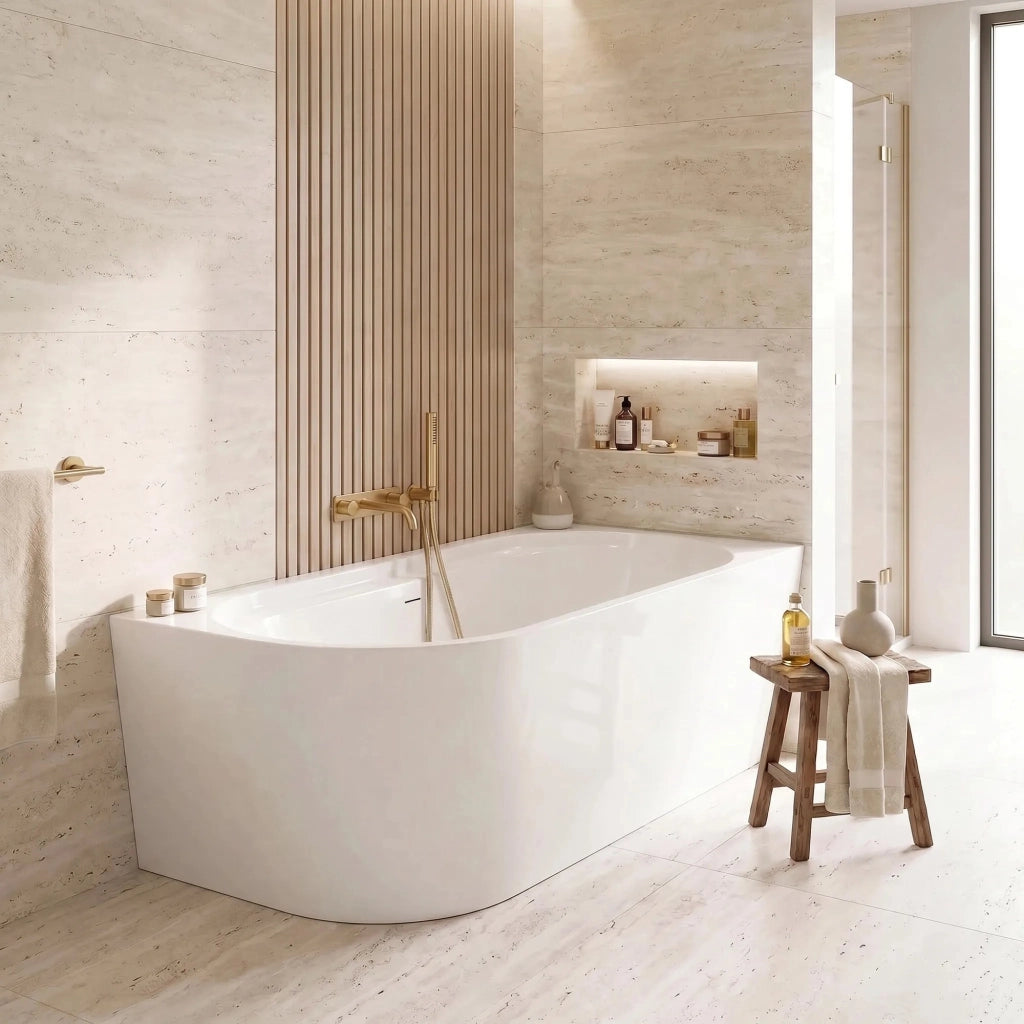 Vasca Bagno Rea Marion Right 170cm Copritappo rame spazzolato