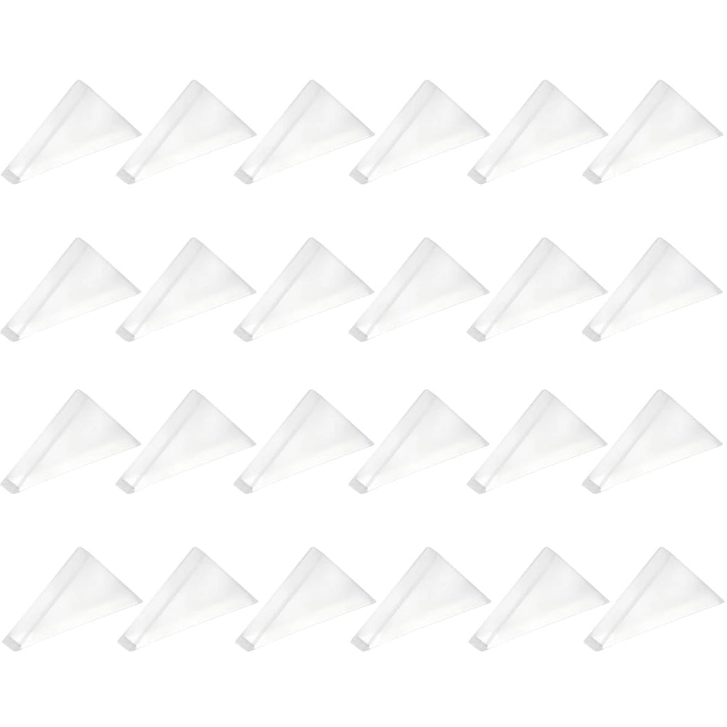 24 protezioni angolari in plastica, 35x35x8 mm, colore bianco, per vetro e specchi