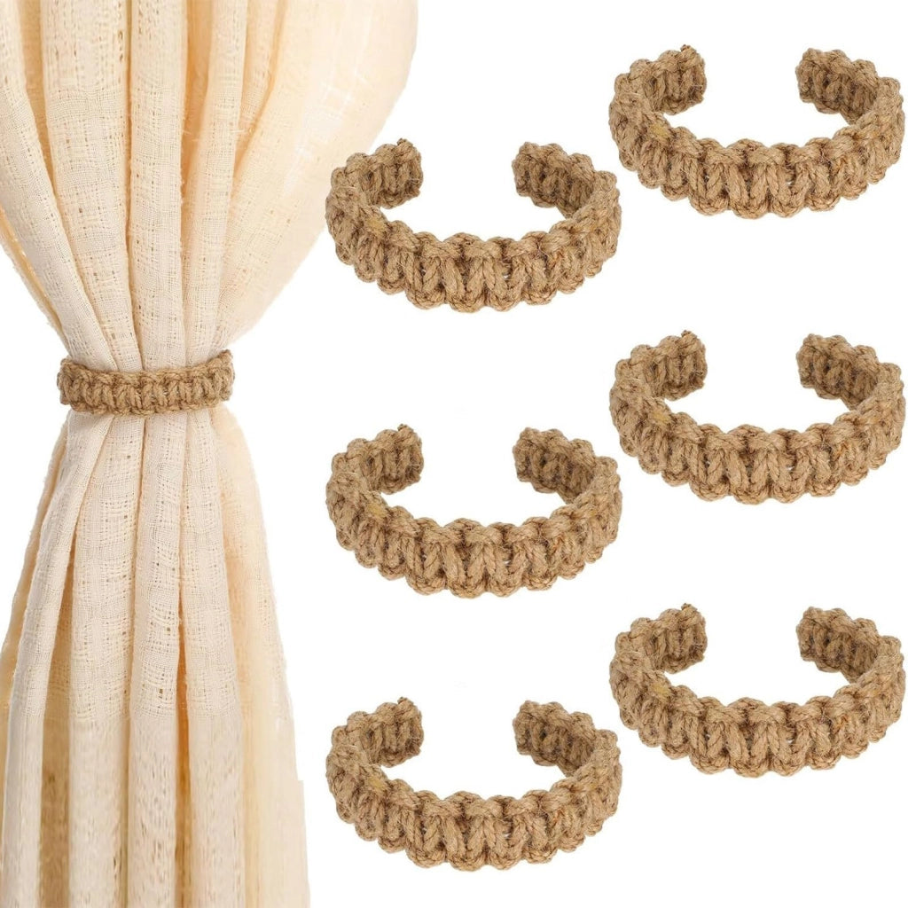 Nastri per tende, 6 pezzi, 25 cm, color marrone