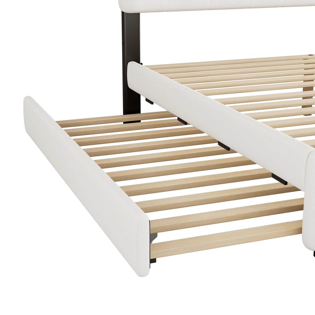 Letto matrimoniale imbottito 140x200 bianco