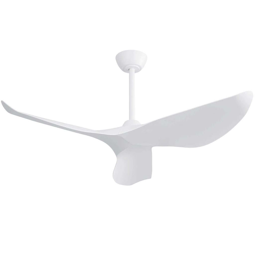 Ventilatore da soffitto 96 cm senza luce con motore DC reversibile 6 velocità telecomando bianco opaco per interni esterni