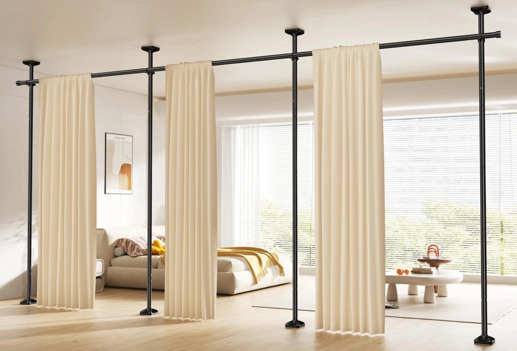 Tenda divisoria, regolabile, altezza 122-305 cm, larghezza 71-380 cm, colore nero