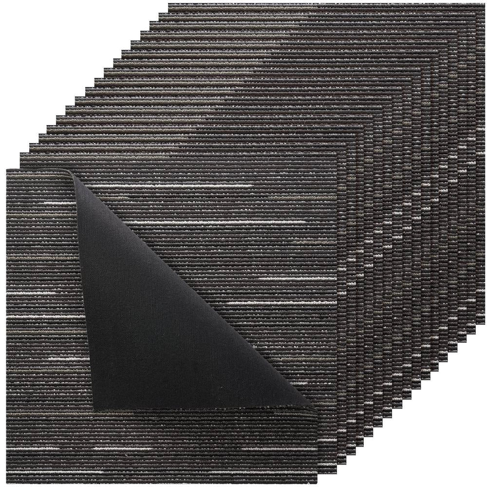 Piastrelle per moquette modulari 610x610 mm 24 pezzi, pavimento in polipropilene grigio 8,9 m², pratico e resistente per ufficio e casa