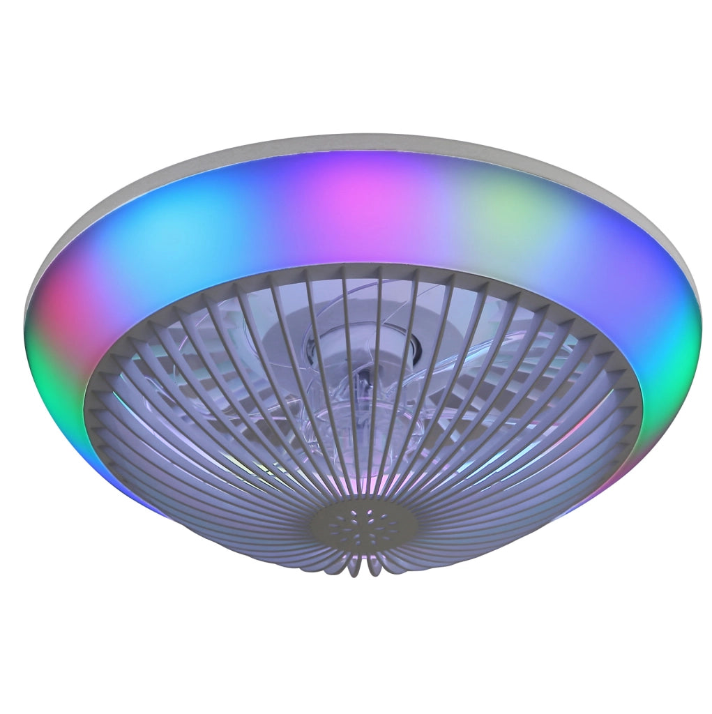 Ventilatore da soffitto 38 cm con luce LED RGB e telecomando