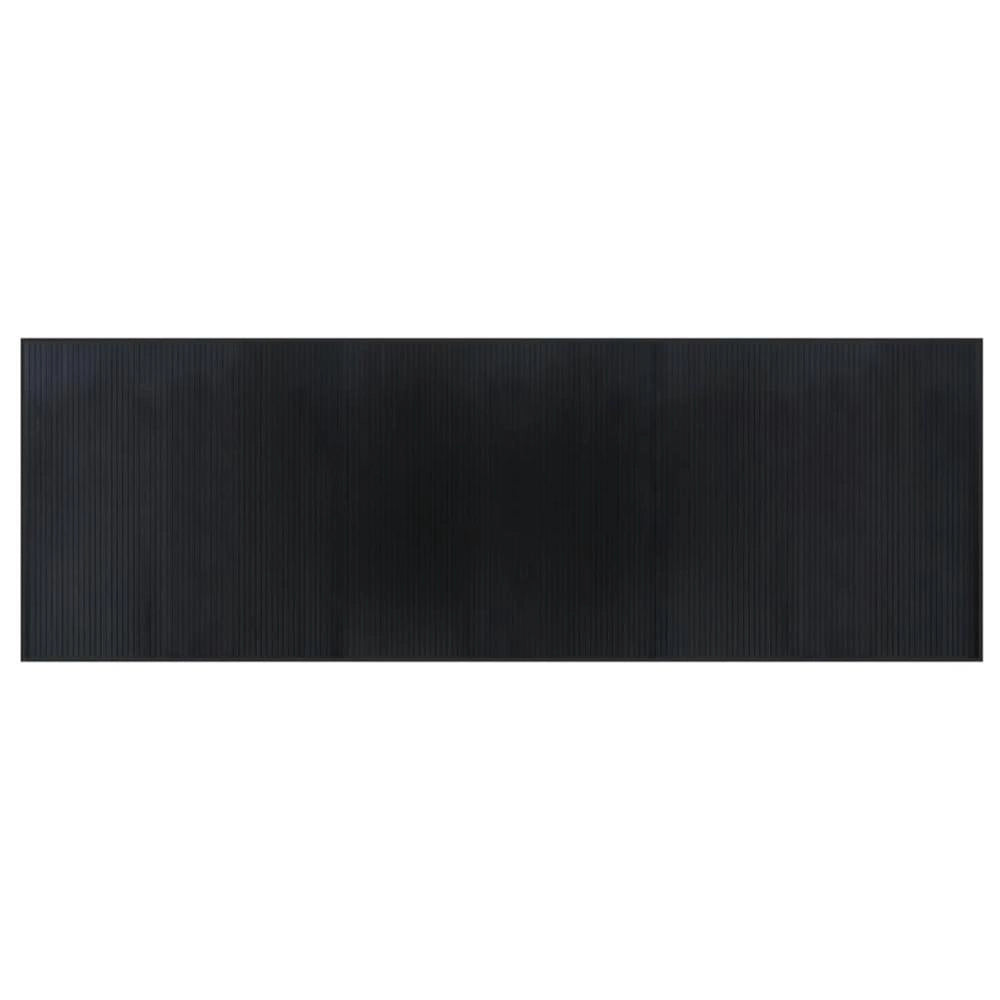 Tappeto Rettangolare Nero 100x300 cm in Bambù