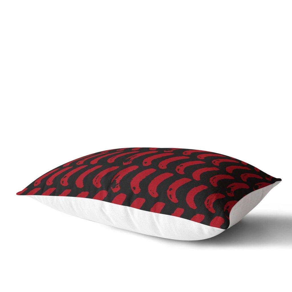 Copertura per cuscino decorativo, rosso e nero, 45x60 cm, fodera per cuscino da divano