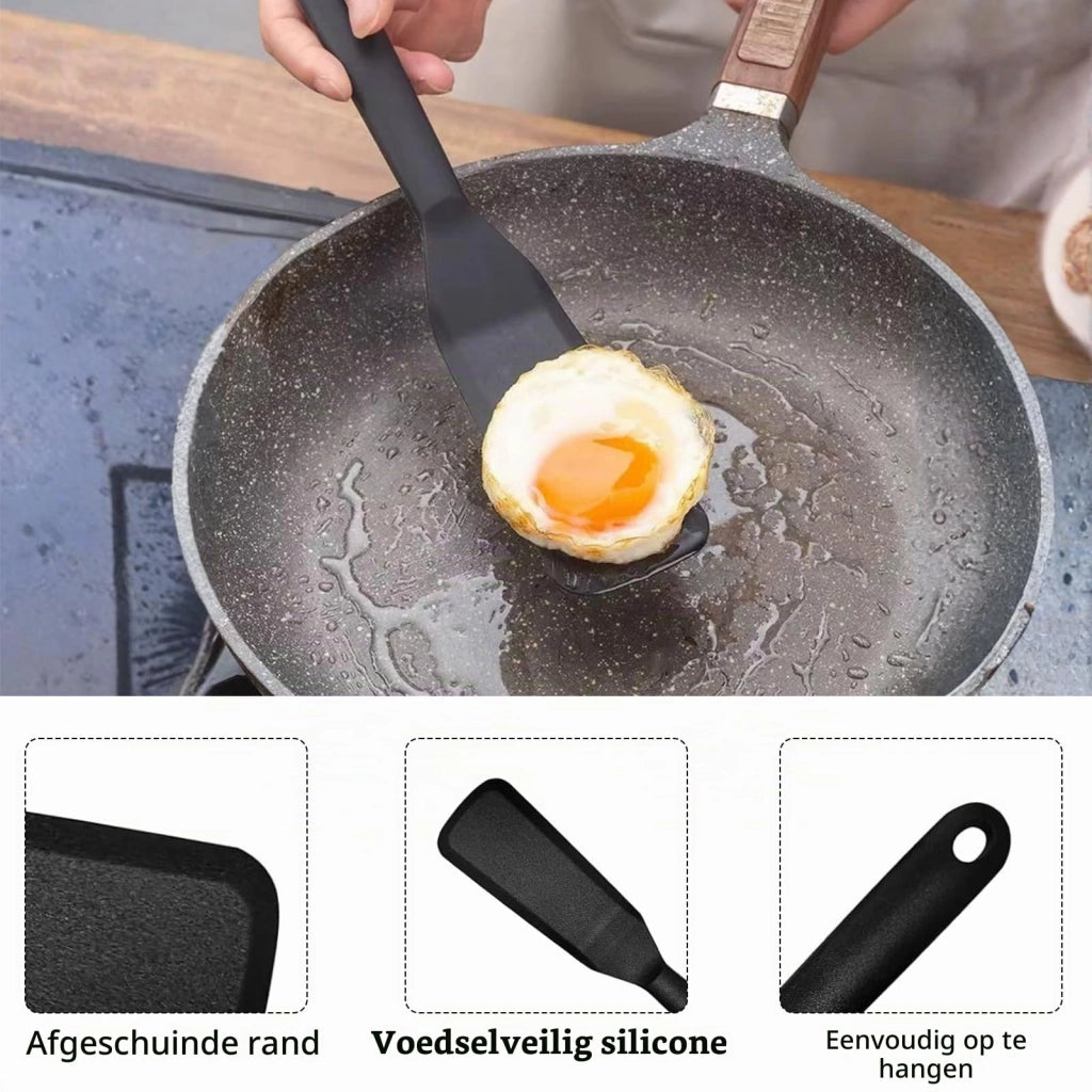 Due spatole in silicone, rivestite antiaderente, resistenti al calore, colore nero