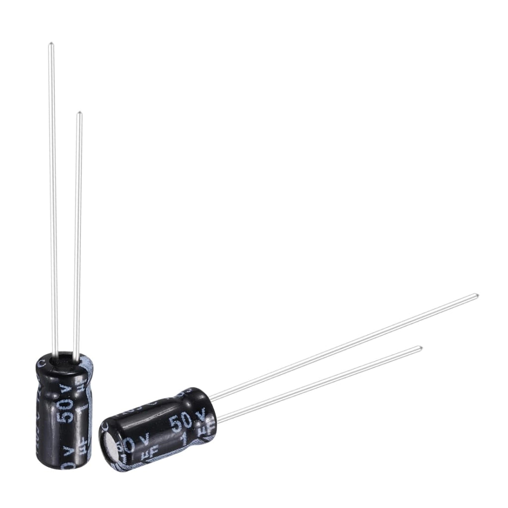 Condensatori elettrolitici in alluminio, 1uF, 50V, dimensioni 4x7mm, 50 pezzi, a montaggio radiale