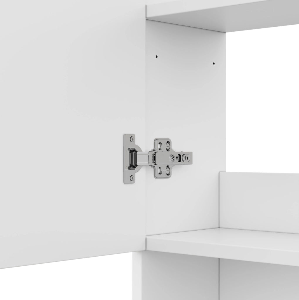 Armadietto a specchio bianco per bagno con illuminazione e funzione antiappannamento, 80 x 17 x 70 cm