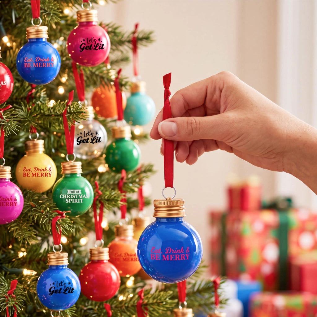 18 mini palline di Natale in plastica, 48 grammi, trasparenti, riutilizzabili