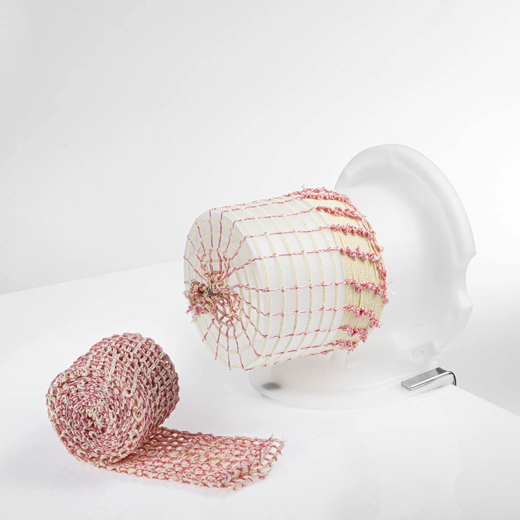 Rete elastica in tessuto, 18 cm di larghezza, 3 metri di lunghezza, colore rosso/beige, resistente al calore fino a 220°C