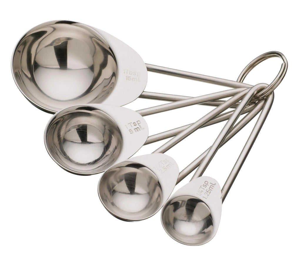 Set di misurini in acciaio inossidabile, composto da 4 pezzi, con anello