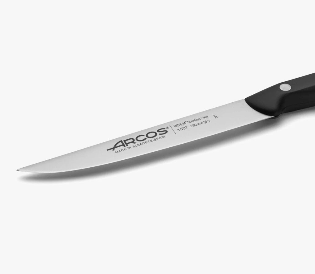 Coltelli da cucina, lama in acciaio inossidabile NITRUM, manico in PP nero, 15 cm