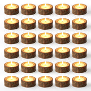 Porta candele in legno, set da 30, dimensioni 5,5 x 2,5 cm, colore naturale, in legno massello