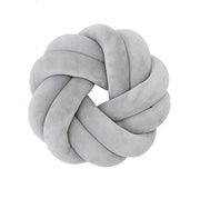 Cuscini a forma di nodo, in peluche, rotondi, di 30 cm di diametro, grigi, realizzati a mano