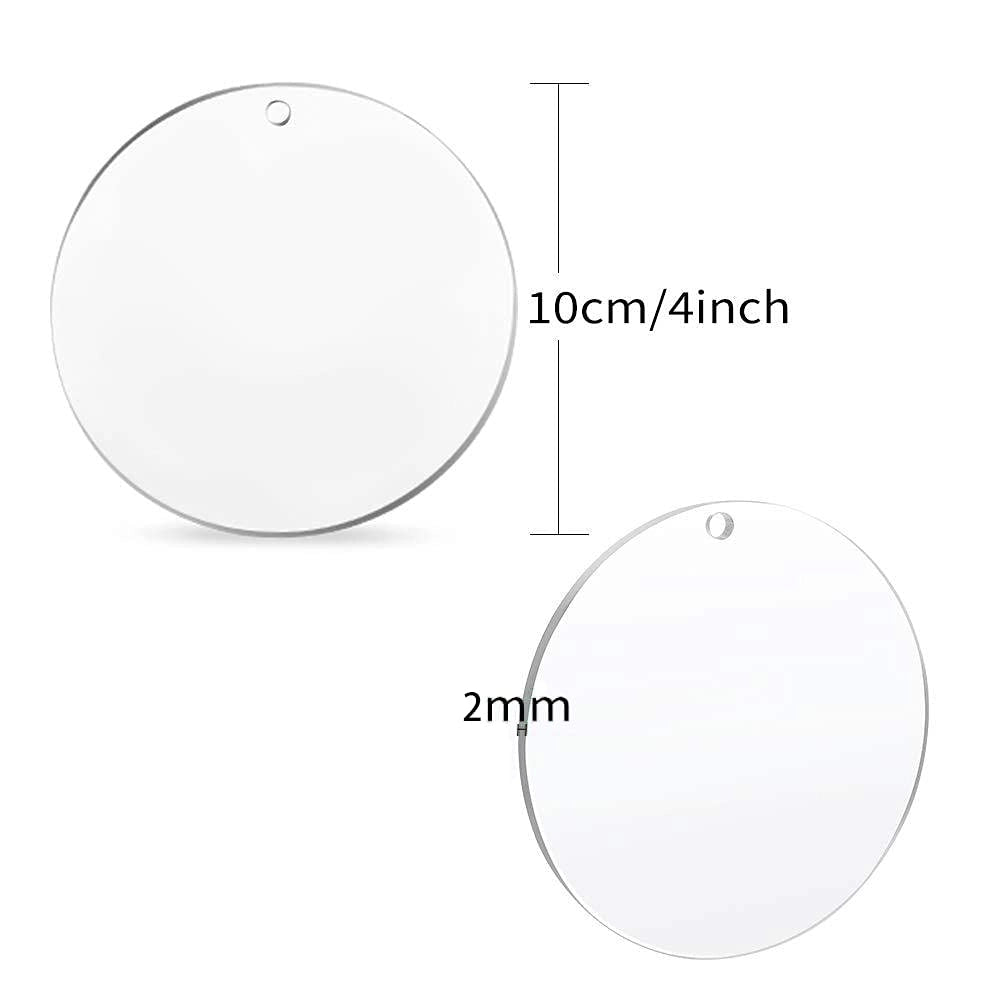 Dischi in acrilico, 16 pezzi, diametro 10 cm, spessore 2 mm, trasparenti