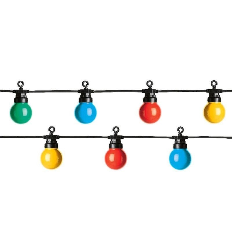 Catena luminosa natalizia LED multicolor da esterno 20 luci