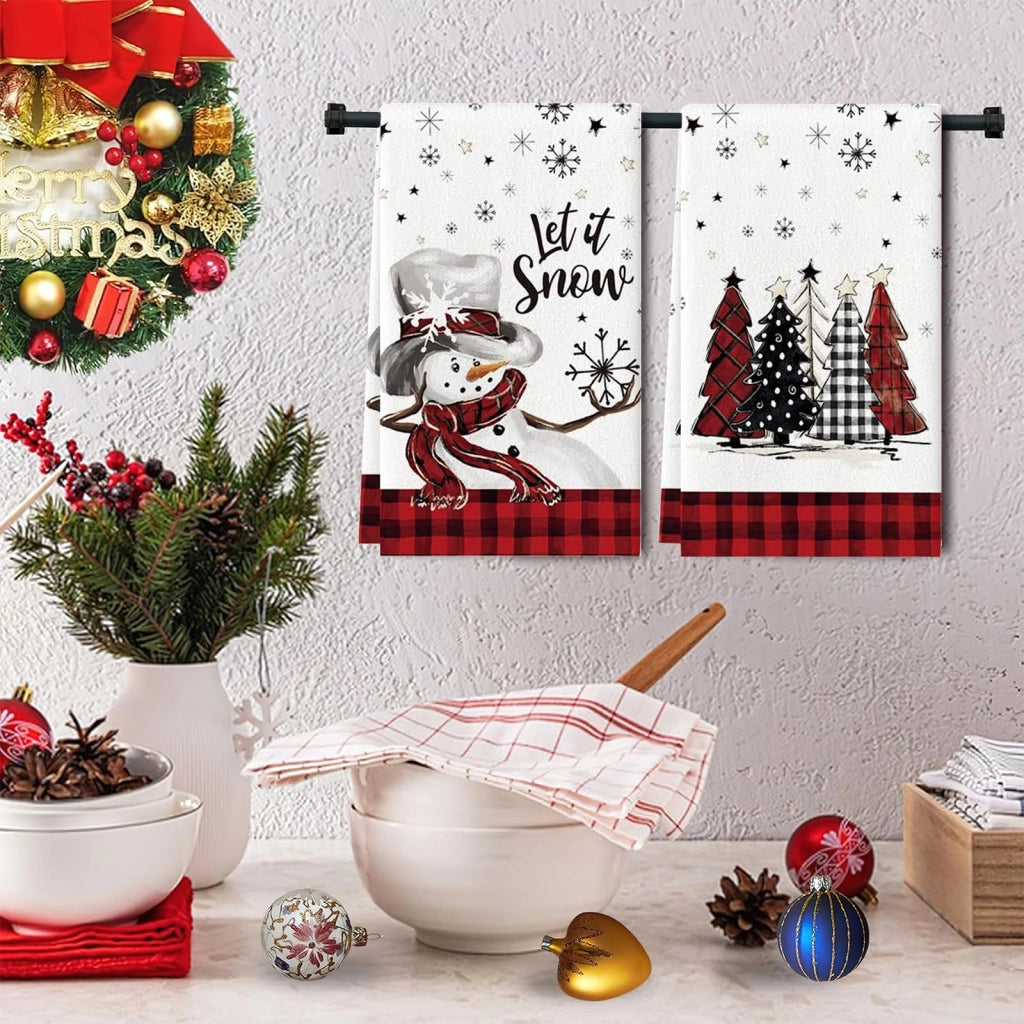 Stoffette per la cucina, Natale, confezione da 4 pezzi, 42x66 cm, in microfibra