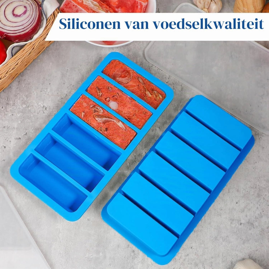 Set di 3 stampi in silicone per brodo, con 6 vani da 120 ml ciascuno, colore blu