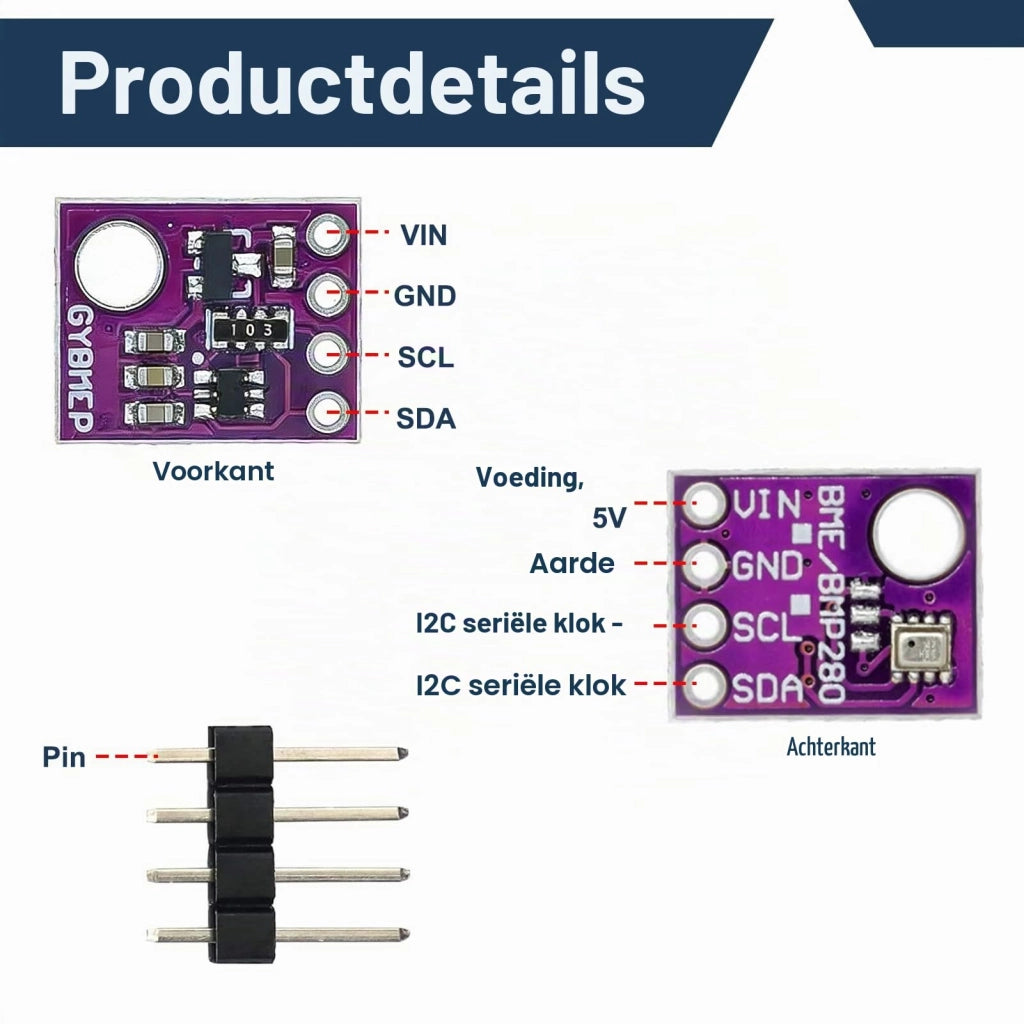 2 moduli sensore BME280, interfaccia I2C/SPI, 5V, per la misurazione di temperatura, umidità e pressione