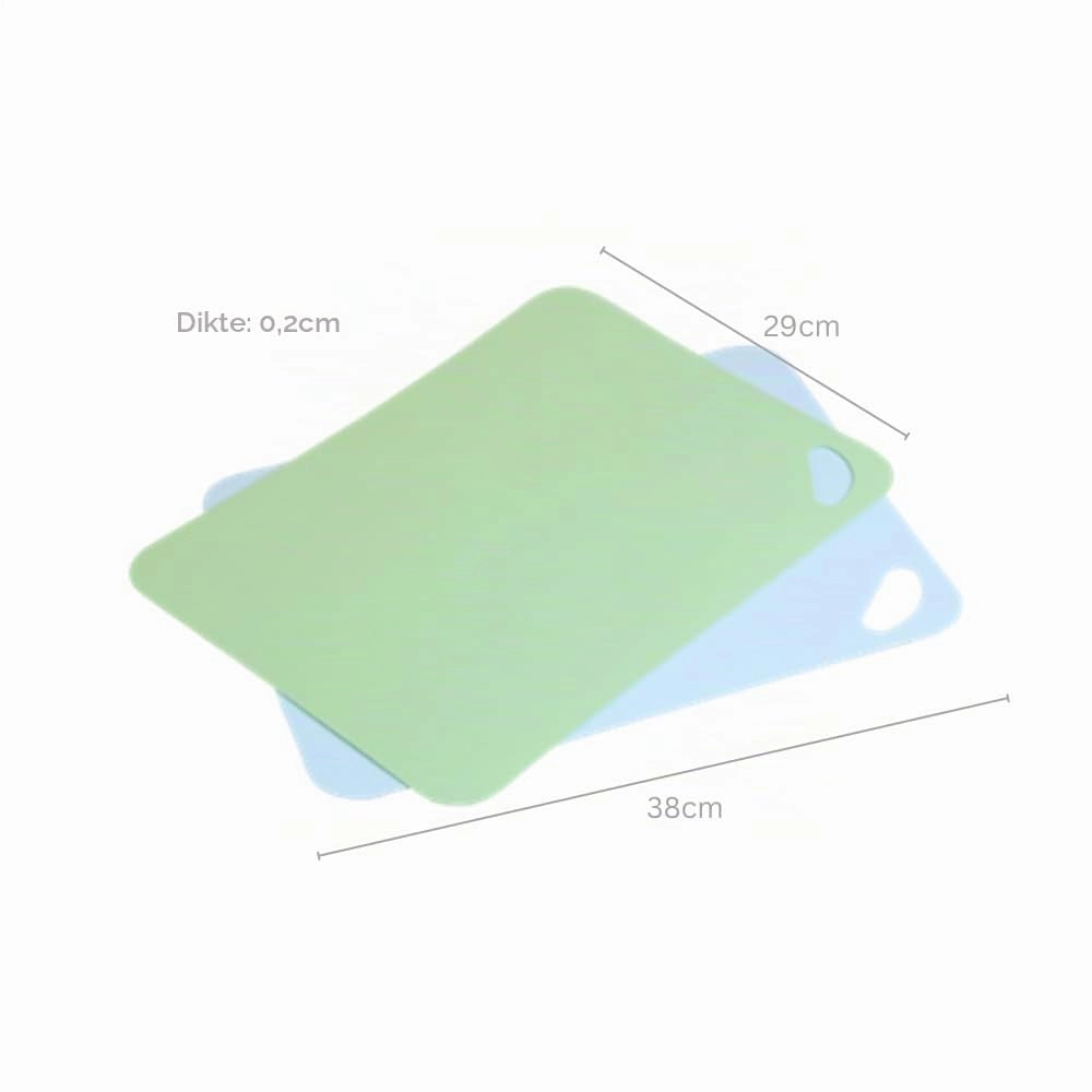 Set di tappetini antiscivolo per tagliare, 2 pezzi, 38x29 cm, verde/azzurro chiaro