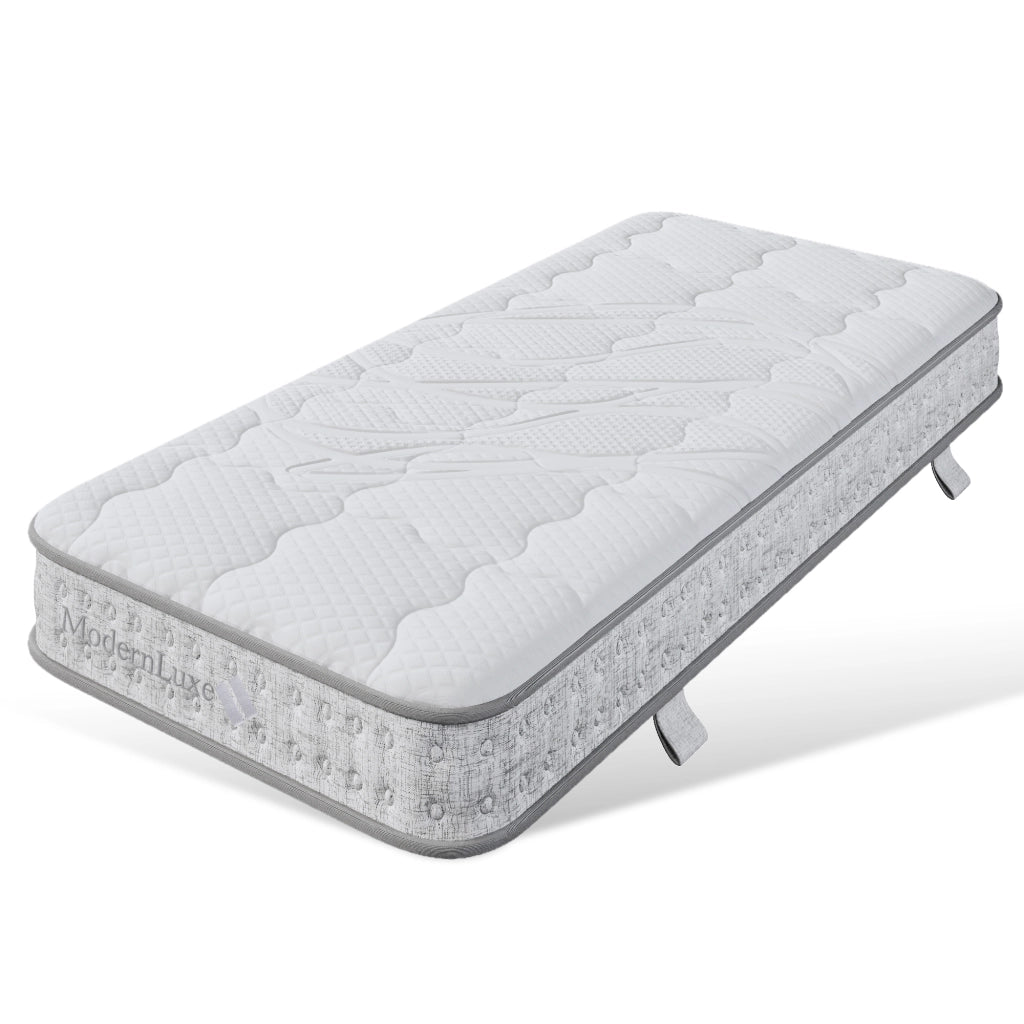 Materasso a molle insacchettate 7 zone H3. schiuma fredda, bianco, 90 × 200 × 15 cm