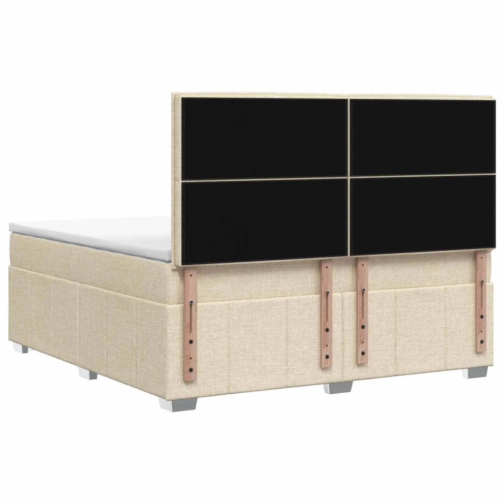 Letto box spring con materasso Crema 160 x 200 cm Tessuto 3454174