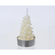 Candela albero di Natale in paraffina bianca glitter Ø7.2 × 9.2 × H9.2 cm