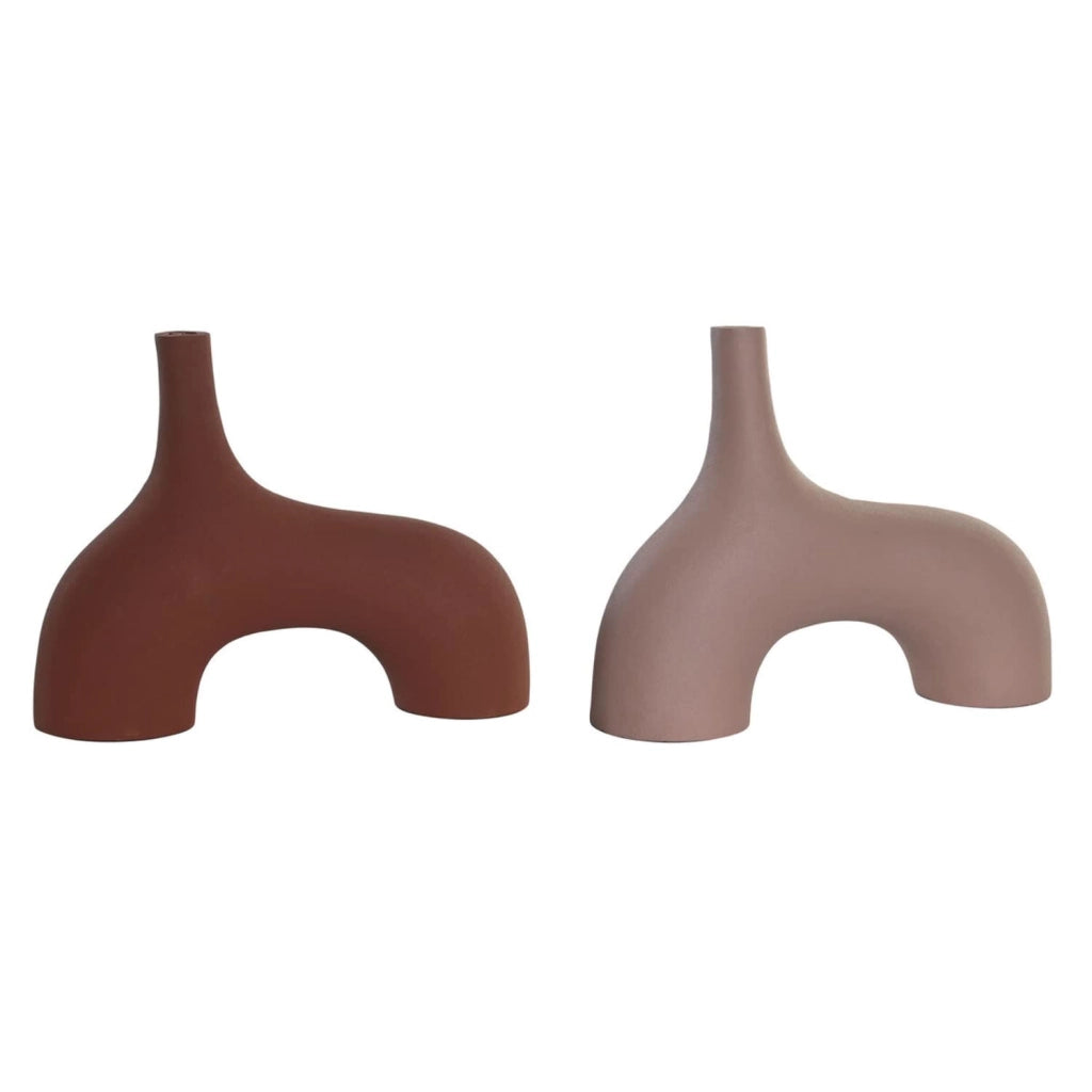 Vaso standard, allungato, in alluminio spazzolato, colore rosa, dimensioni 32x9,5x25 cm
