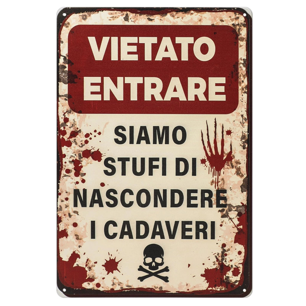 Targa metallica, divieto di accesso, decorazione per casa e giardino, 8x6 cm