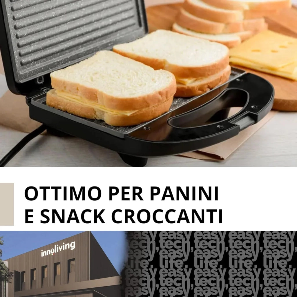 Innoliving INN-874 Tostiera 750W Piastre Antiaderenti