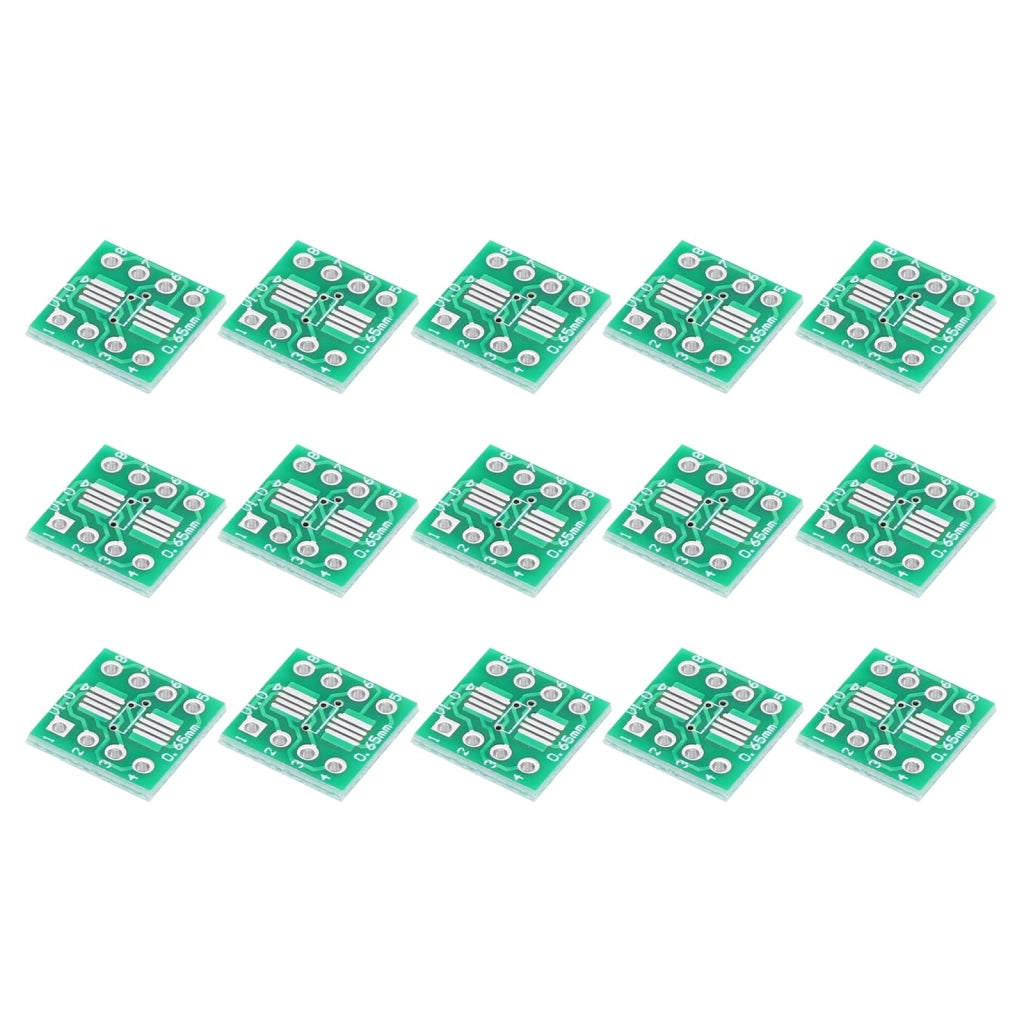 Adattatore SOIC-8 a DIP-8, confezione da 15 pezzi, dimensioni 12x12 mm, colore verde