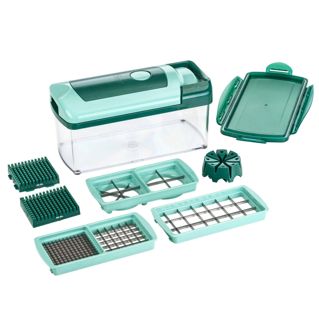 Set di 10 coltelli Allesschneider, lama in acciaio inossidabile da 24 mm, capacità 2500 ml, colore verde