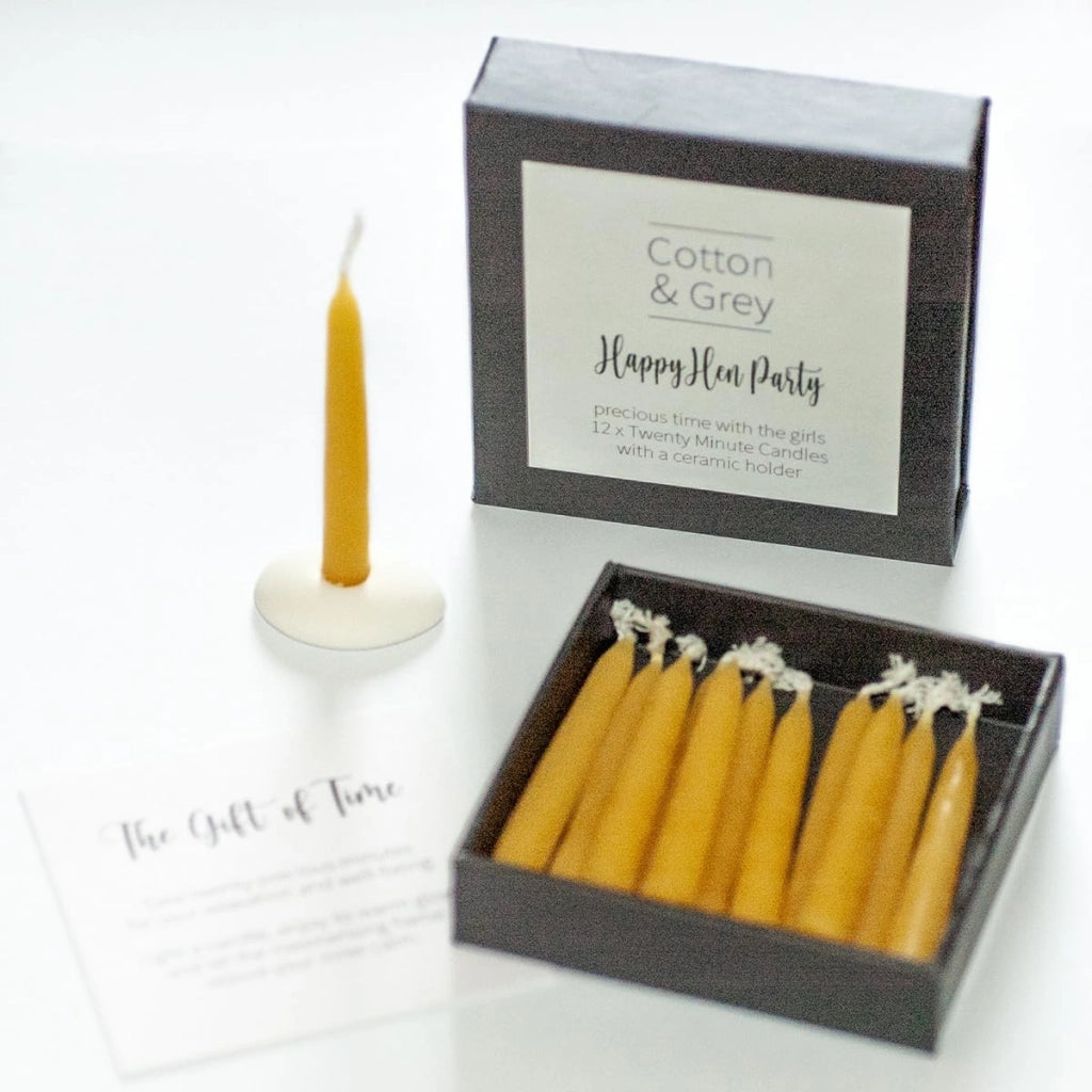12 candele in cera d'api con supporto in Vetroceramica – profumo di miele, 80 g