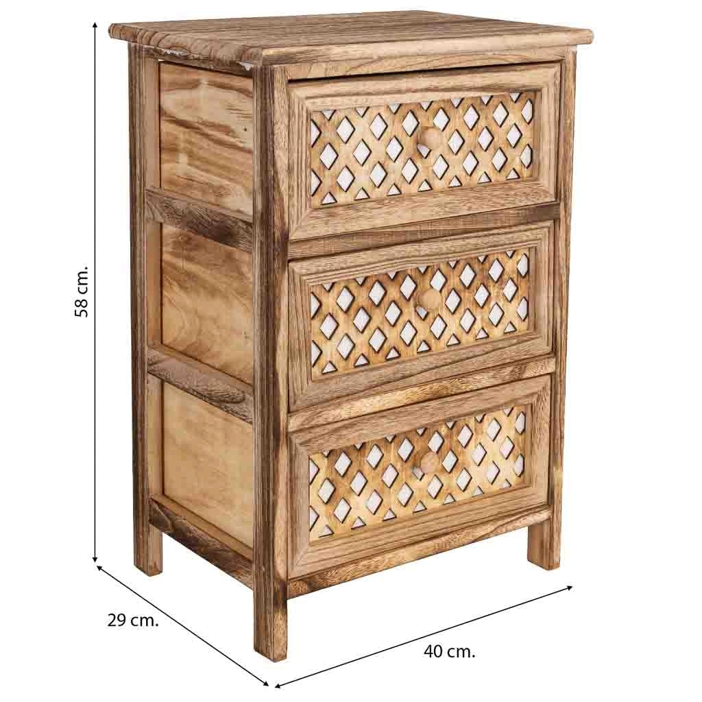 Cassettiera in legno marrone 40x29x58h cm