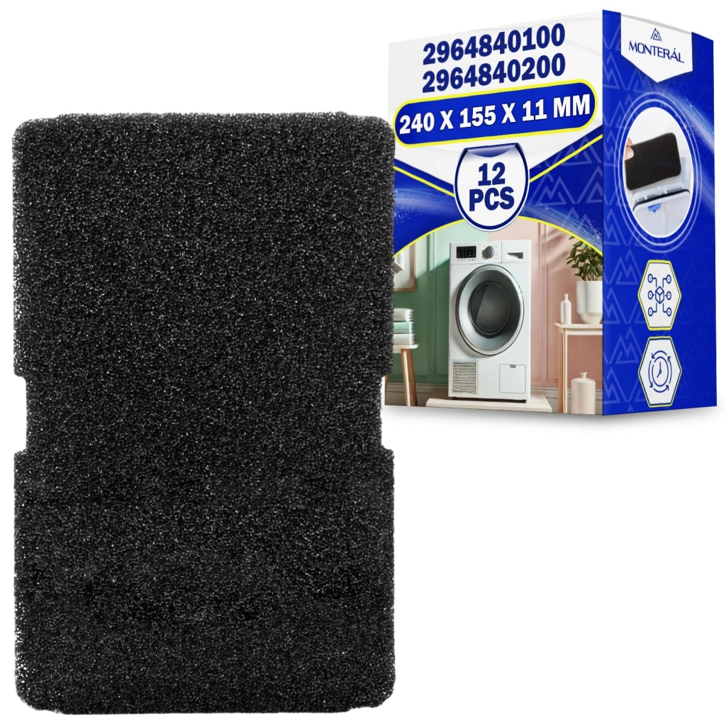 6 filtri per asciugatrice, dimensioni 240x155x10 mm, compatibili con Beko e altri marchi.