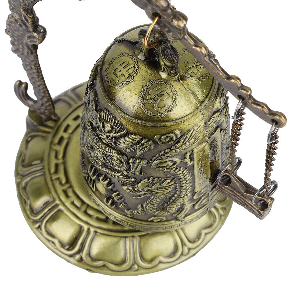 Ornamento a forma di drago, stile cinese, 12,7 cm, aspetto bronzo