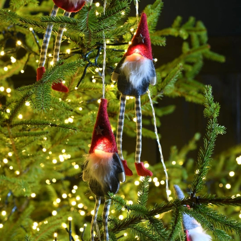 Catena luminosa a forma di Babbo Natale, 2 metri, 8 LED bianco caldo, alimentata a batteria