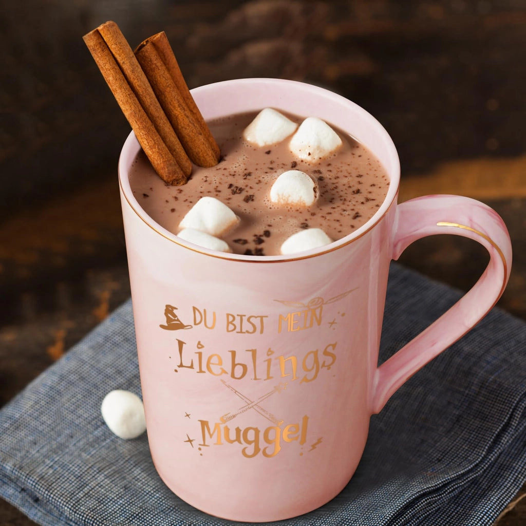 Tazza da caffè con scritta: "Sei il mio Muggle preferito", 400 ml, rosa