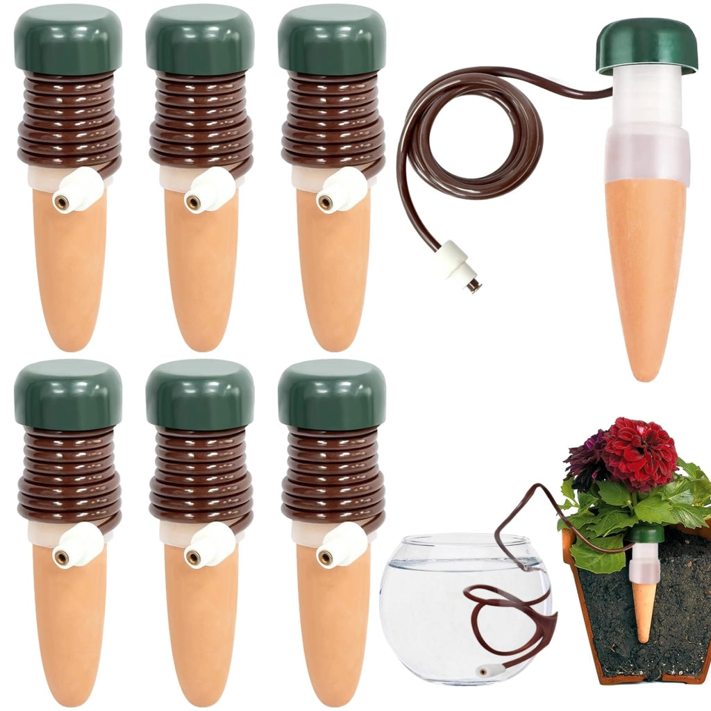 Set di 6 sistemi di irrigazione per piante – automatici, in Vetroceramica, ideali per vacanze e viaggi