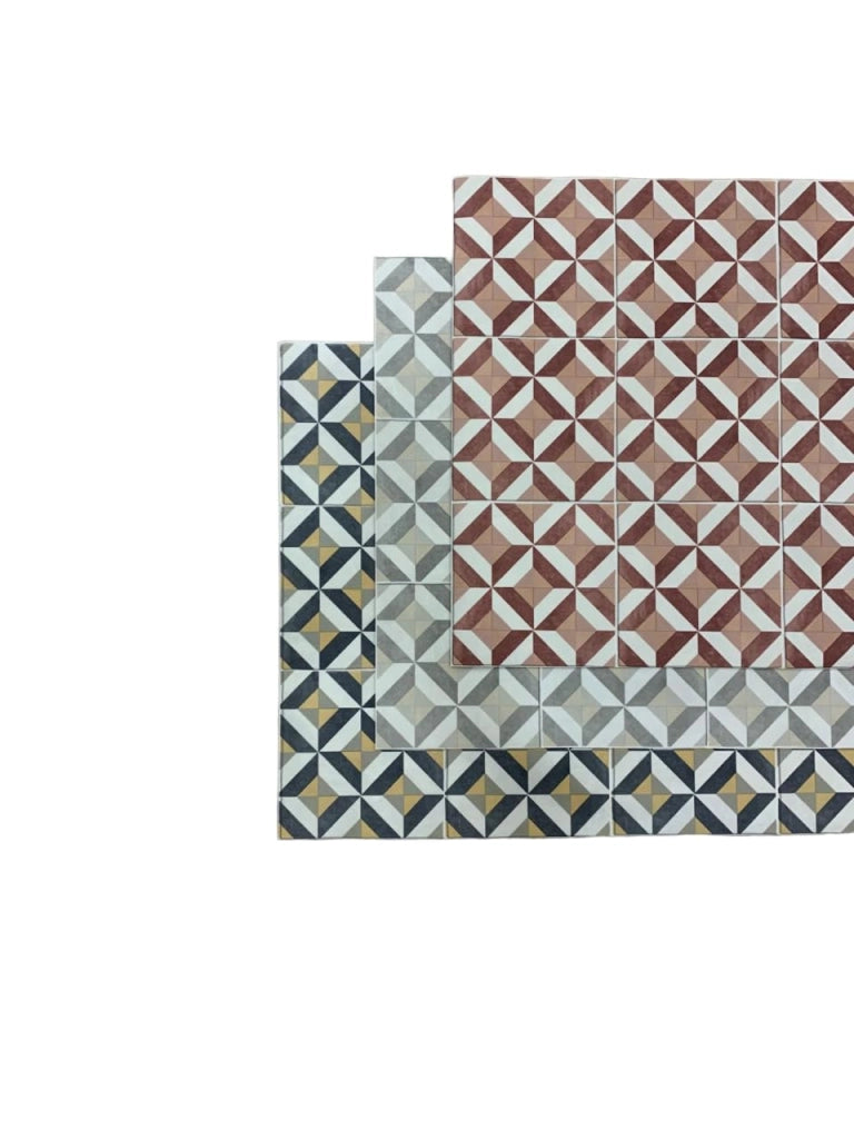 Tappeto in vinile, motivo a rombi, beige/grigio/bianco, 60x120 cm
