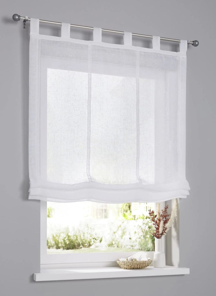 Tenda a pannello con occhielli, bianca, 100x145 cm, semitrasparente