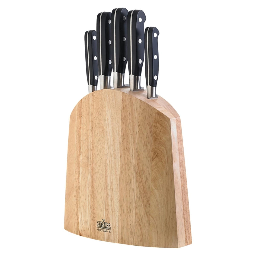Set di coltelli da cucina in blocco, composto da 5 pezzi: coltello universale, coltello da chef, coltello da pane, coltello per affettare