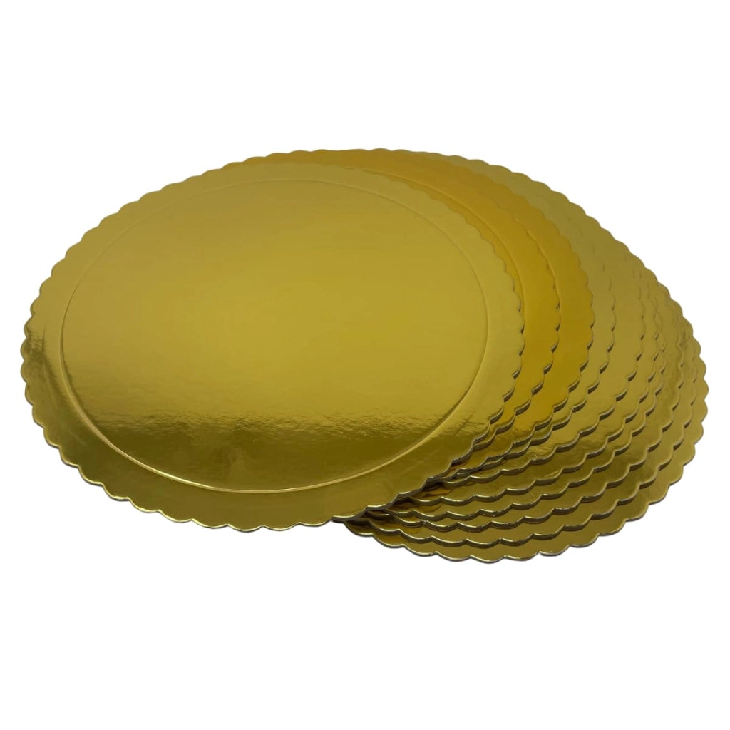 10 basi per torte, diametro 30 cm, spessore 3 mm, dorate, stabilizzate